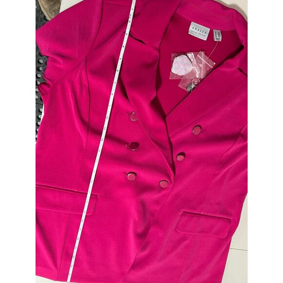 QVC Susan Graver PETITE LK Fusion Double-Breasted Blazer NWT FUSHSIA SIZE LP - Picture 10 of 10